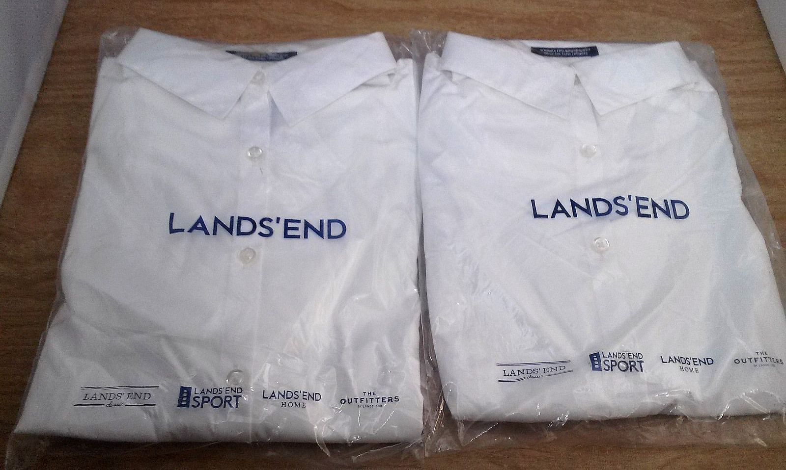 2 Lands' End Wrinkle Free Broadcloth Women's White Shirts Sz 12