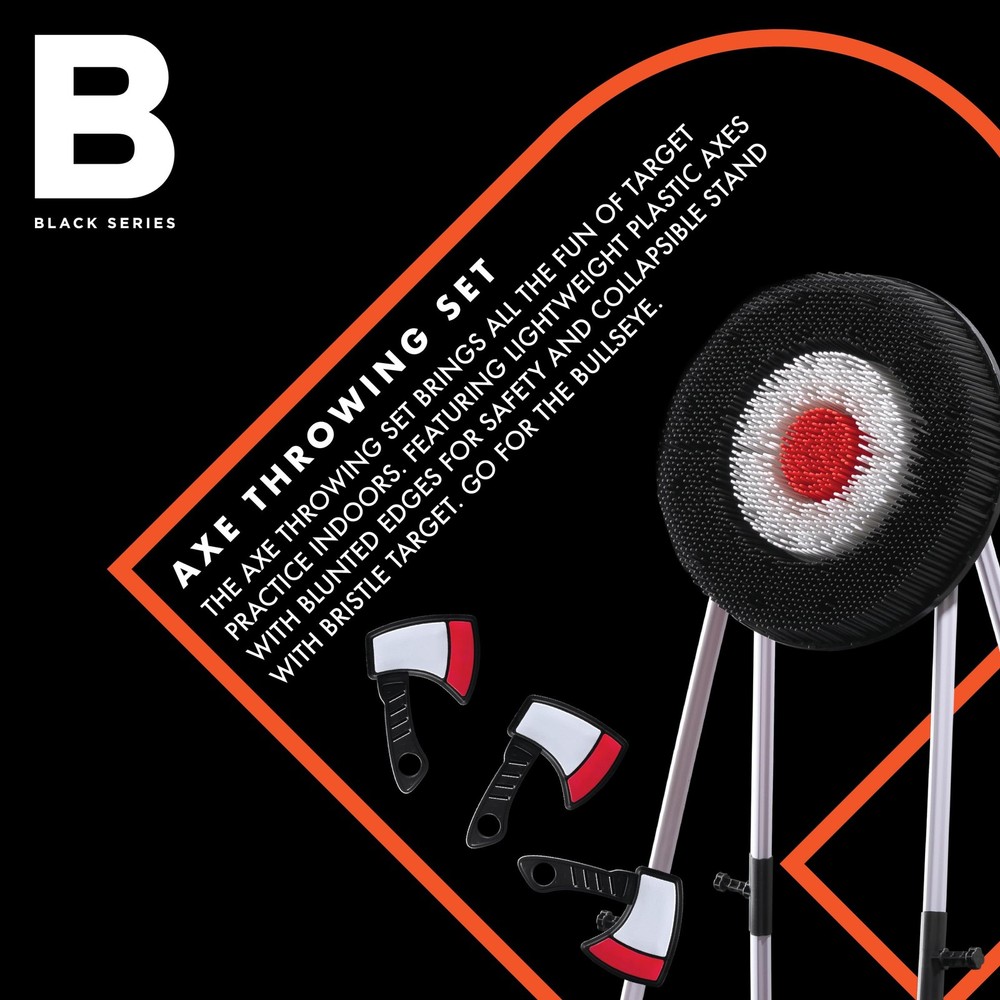 Black Series Axe Throwing Target Set, Includes 3 Axes & 4'9", Multicolor