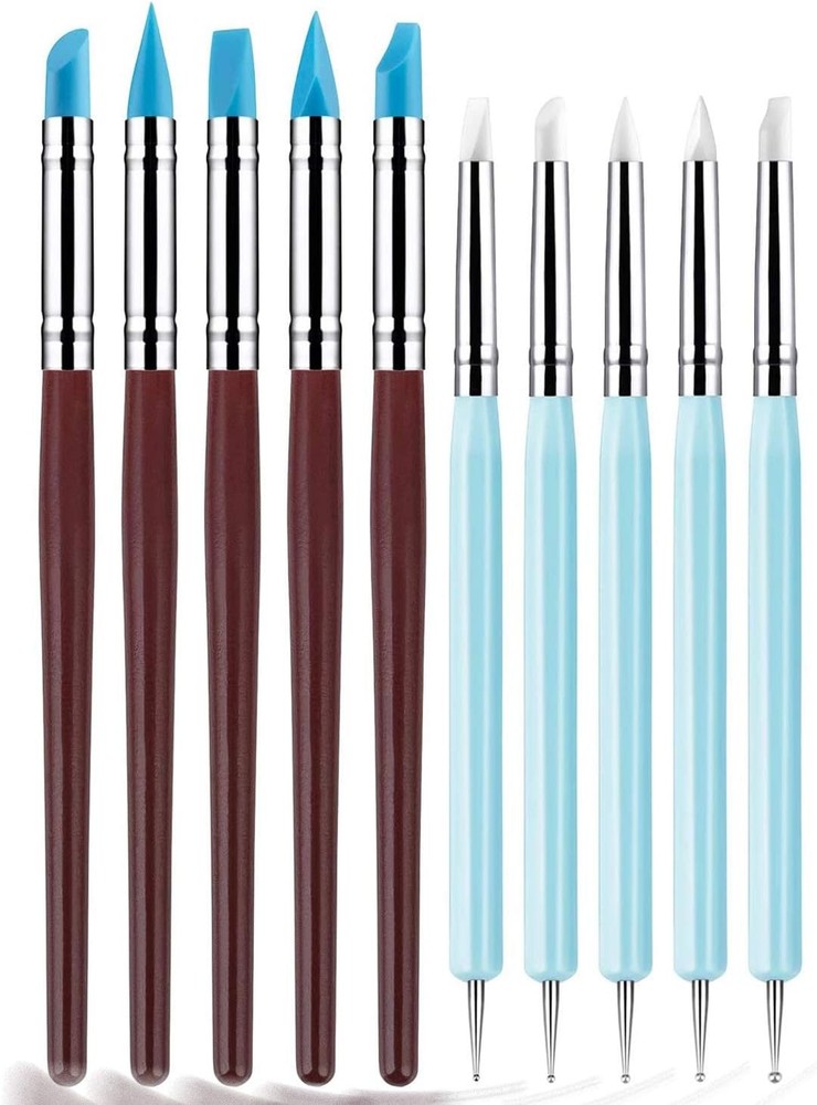 Silicone Clay Sculpting Tool - 10Pcs Modeling Dotting for Pottery...