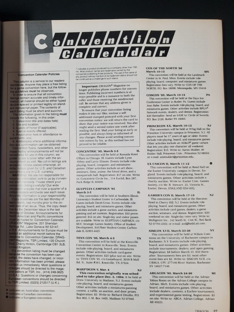 Dragon Magazine #215 March 1995