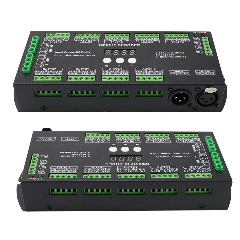 DMX 512 LED Decoder Controller for RGB Tape Strip Light Dimmer Driver (36 Cha...