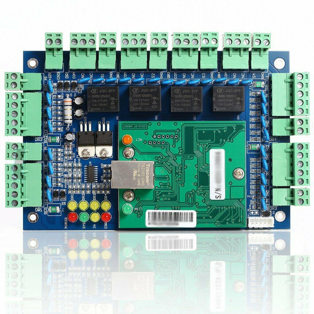 4 Door 4 Reader TCP/IP RFID Board Panel Access Control Metal case + Power supply