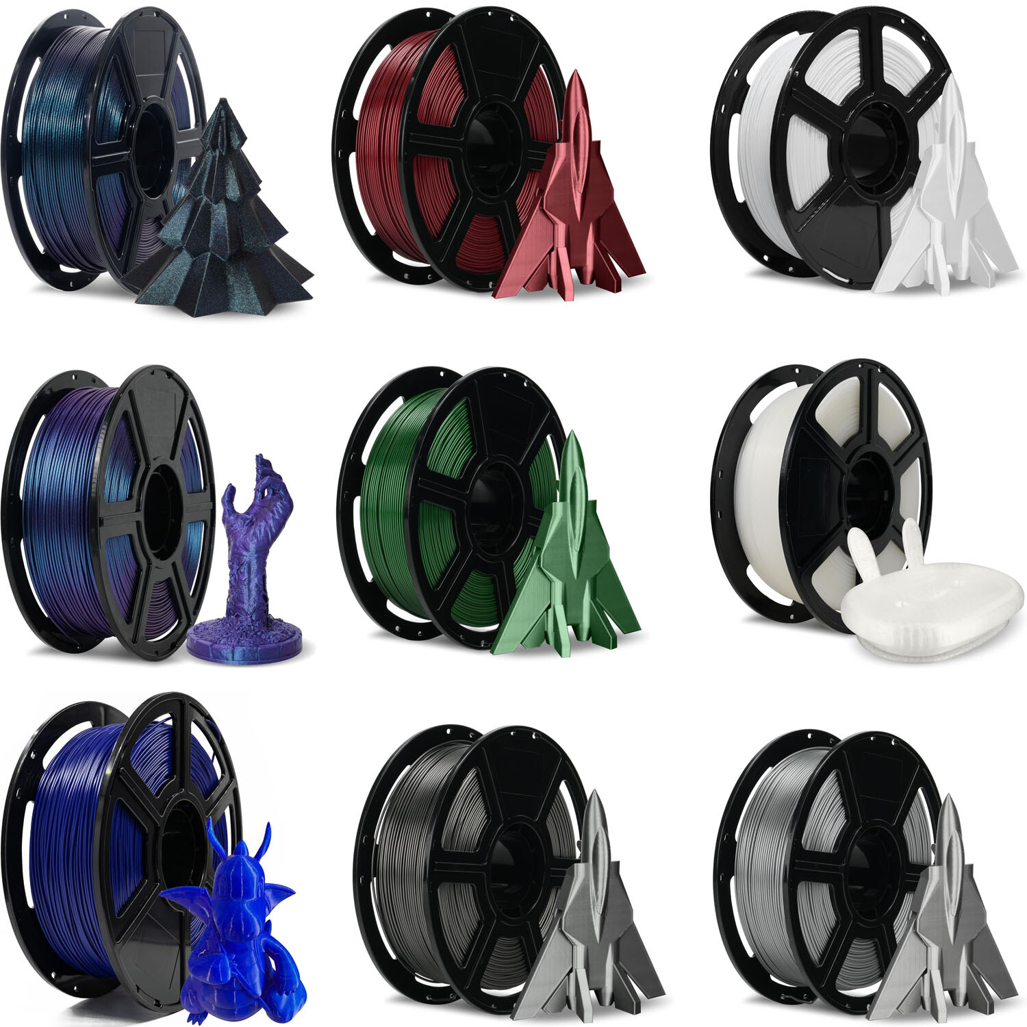 FLASHFORGE Rapid PETG Filament 1.75mm 3D Printer Filament 1KG Spool Max 600mm/s