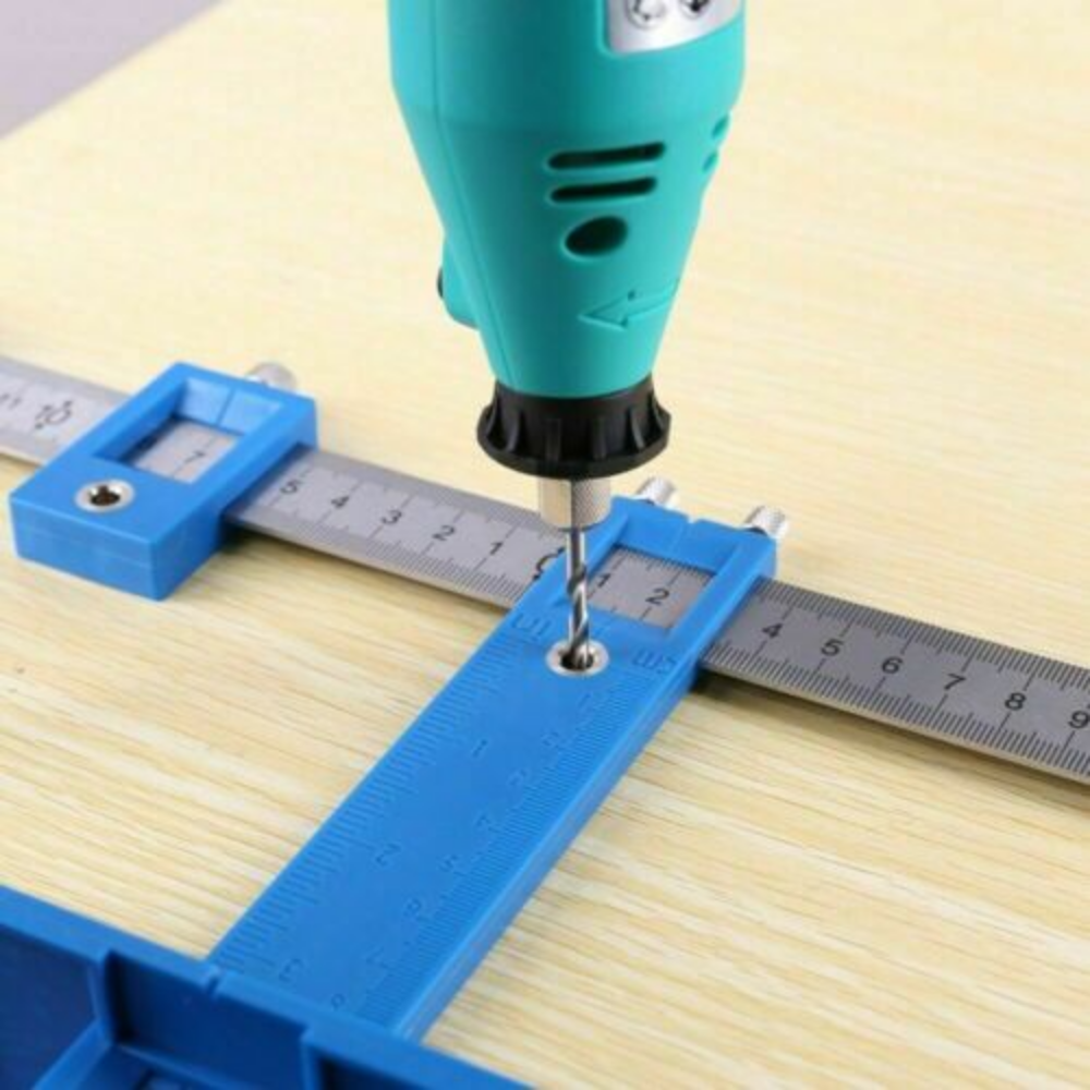 Adjustable Drill Guide Woodworking Jig Dowel Cabinet Punch Locator Template Tool