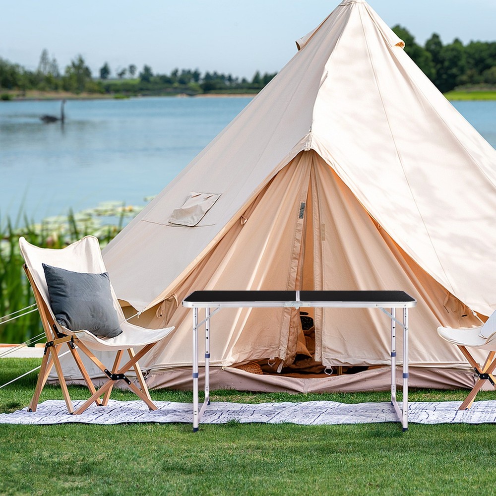 4Ft Portable Multipurpose Folding Table black