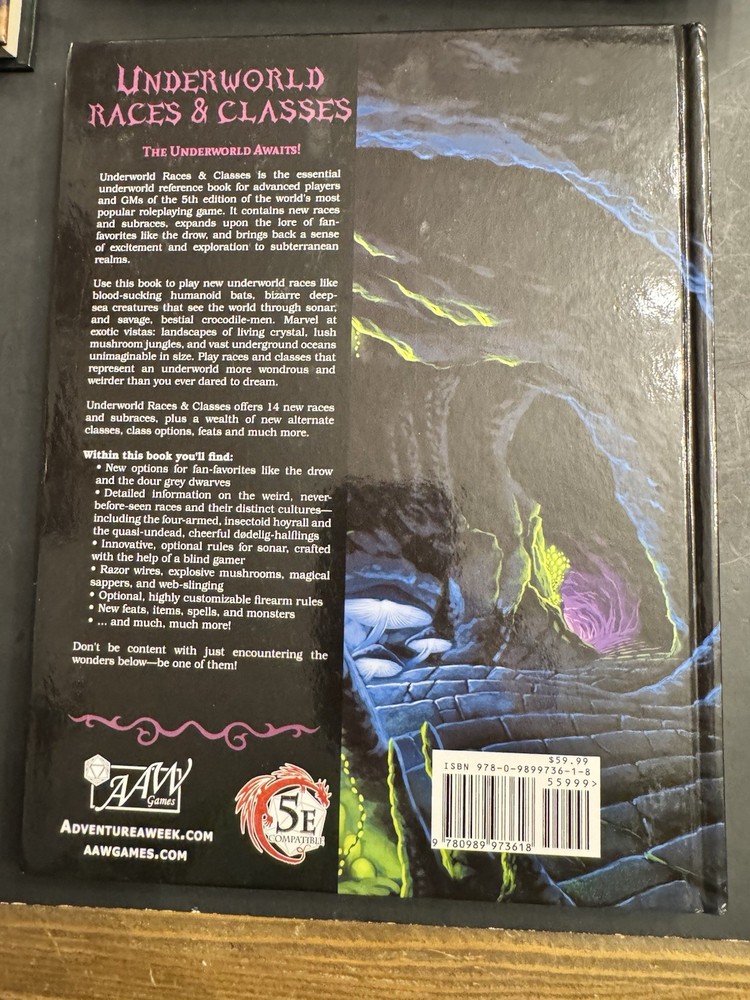 AAW Games D&D 5e Underworld Races & Classes (5E) EX/NM