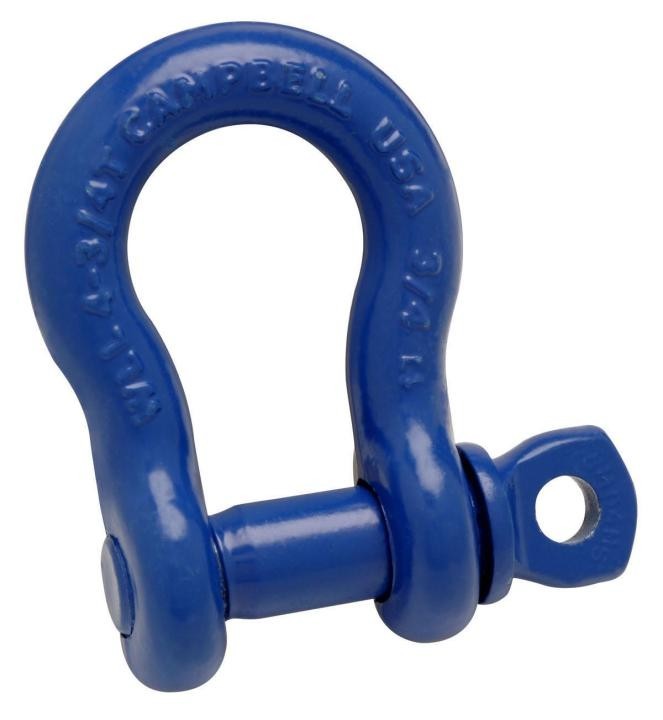 Campbell 5411005 5/8" Anchor Shackle, Screw Pin, Forged Carbon Steel Blue NEW