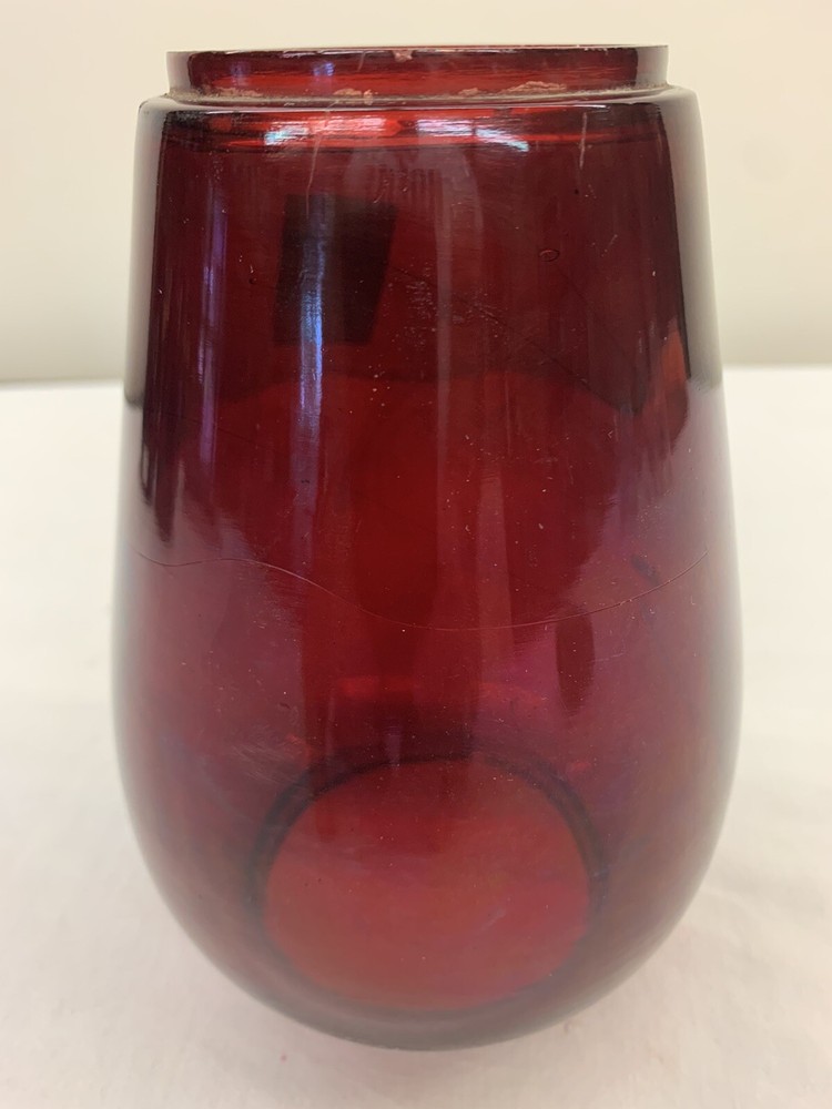 Vintage Ruby Red Glass Railroad Lantern Globe Replacement