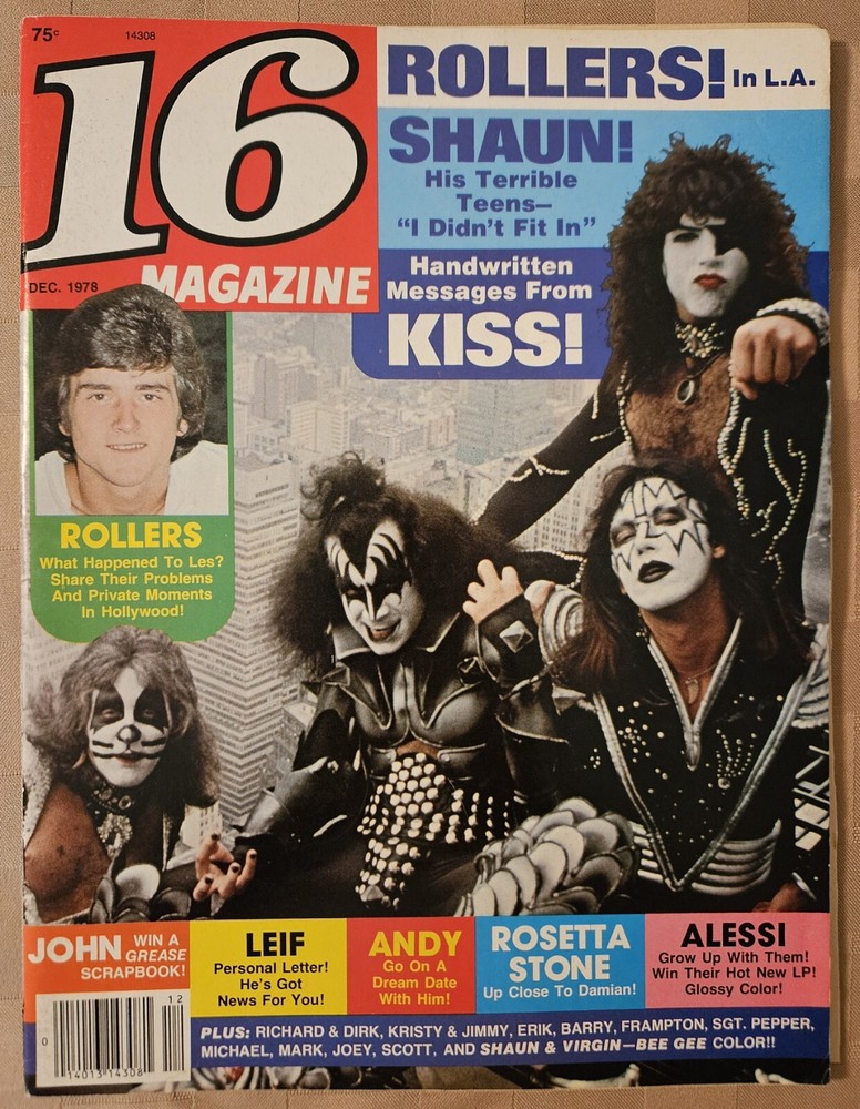 16 Magazine December 1978 KISS, ROLLERS, GARRETT, GIBB