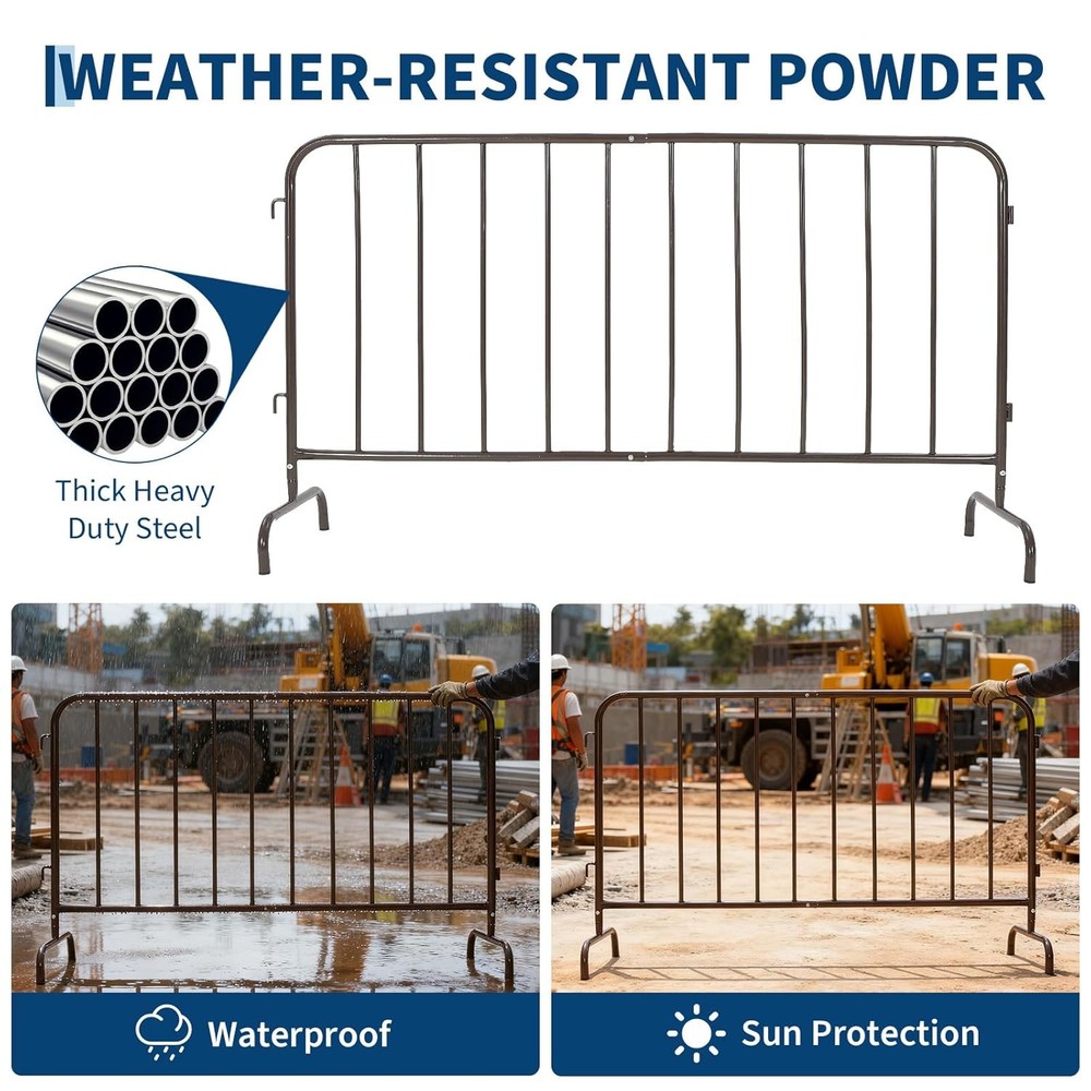 Metal Barricade W/ Removable Feet: Rust-Resistant Crowd Control for Construction