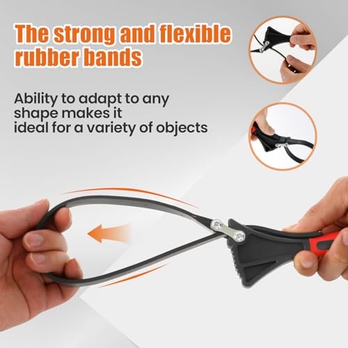 2 Pcs Adjustable Rubber Strap Wrench Set with Nonslip Handle Multifunctional