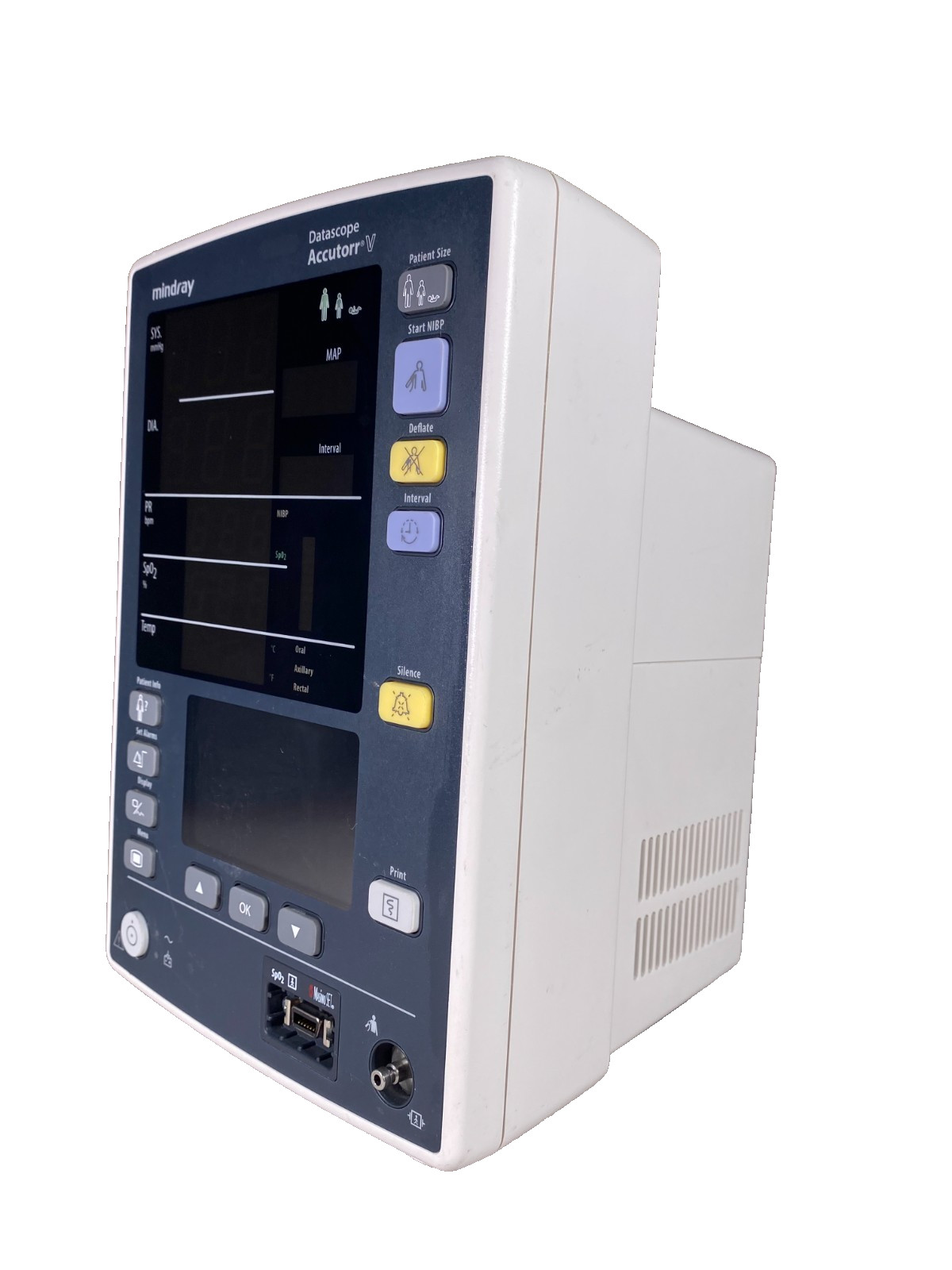 Mindray Datascope Accutorr V Vital Signs Monitor NIBP SpO2 Temp Patient Monitor