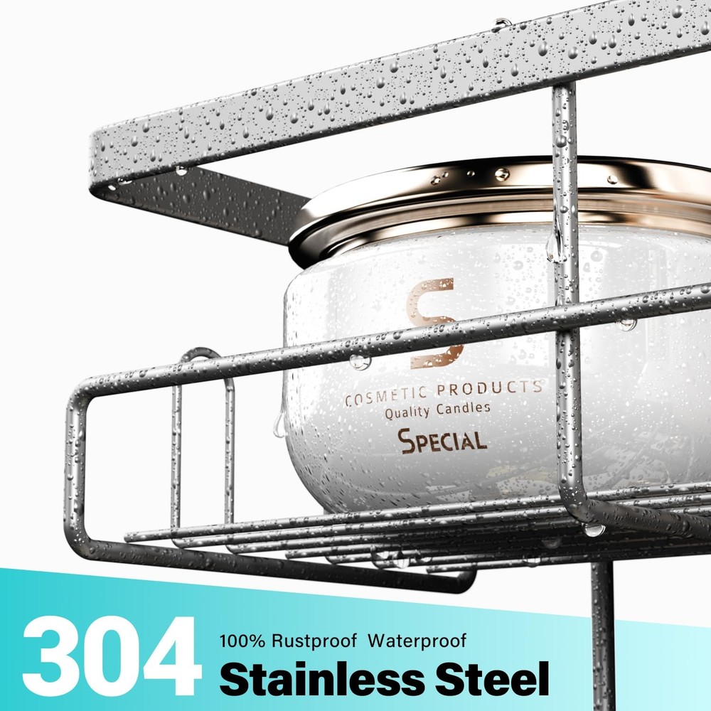 Aitatty Hanging Shower Caddy Over Door: Silver Rustproof