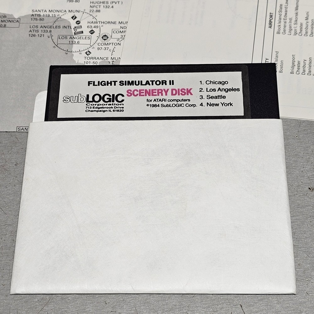 Flight Simulator II Atari Computer Vintage Software Boxed subLOGIC