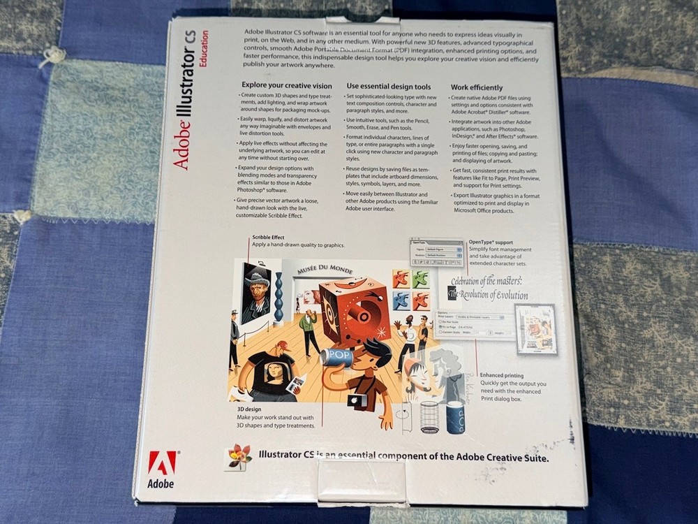 Adobe Illustrator CS 11.0 Mac, EDU, Serial Number 2 Disc In Case User Guide Box