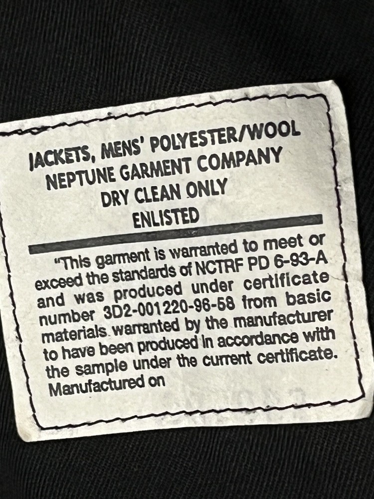 US Navy Jacket 46 Long With Sterling Silver Chevron - Navy Issued