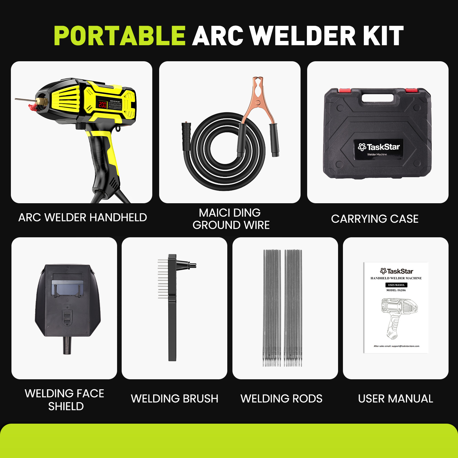 Handheld Stick Welding Machine Arc Welder Gun Electric Digital Welder IGBT 110V
