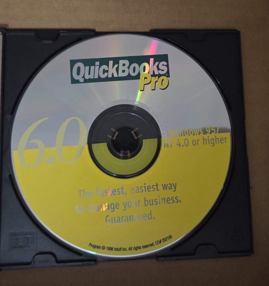 Intuit QuickBooks PRO 6.0 CD-Rom Pc Software