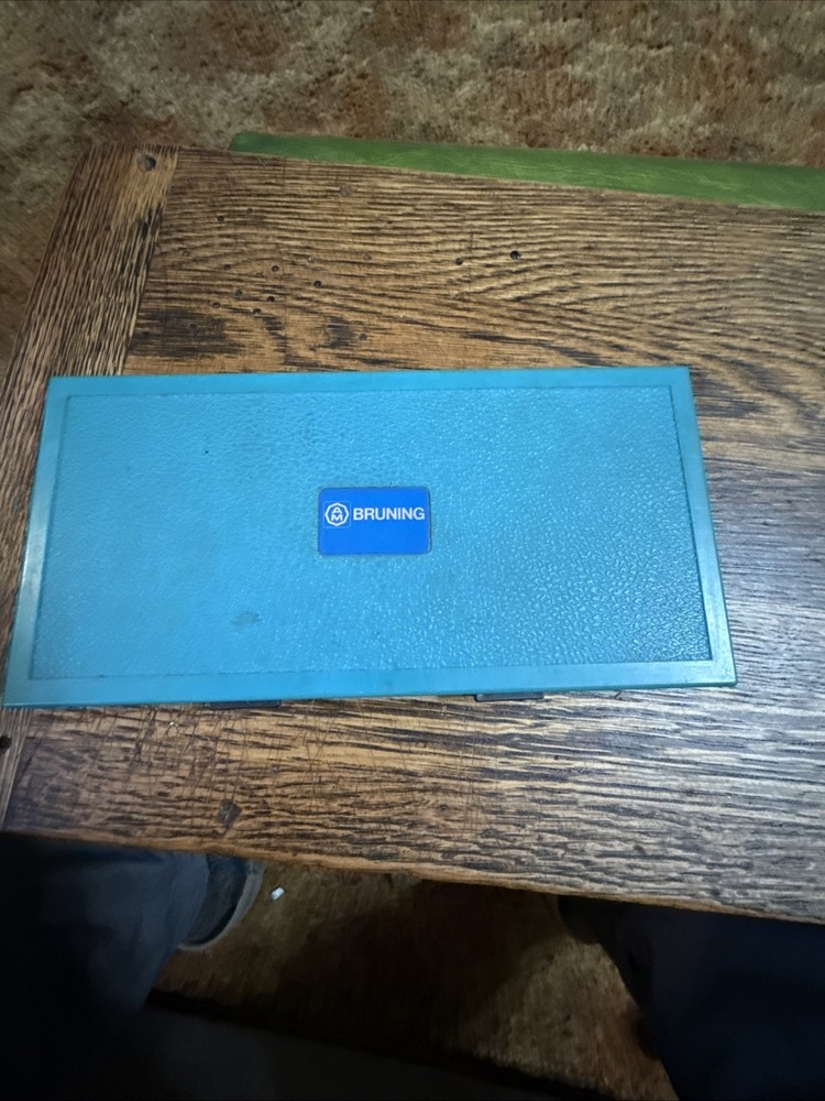 Vtg BRUNING Drafting Compass & Tools Vintage Engineering in Case Germany