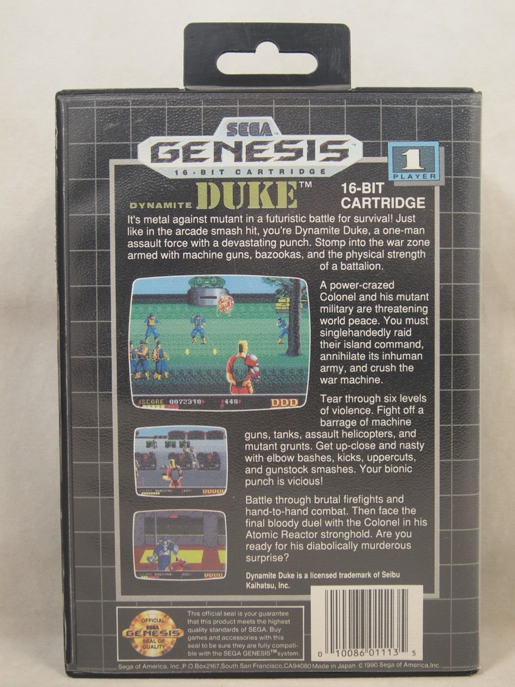 Dynamite Duke Case (SEGA Genesis) Authentic BOX ONLY