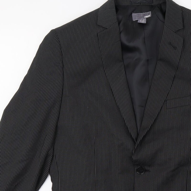 H&M Mens Silver Polyester Blend Blazer Size 38