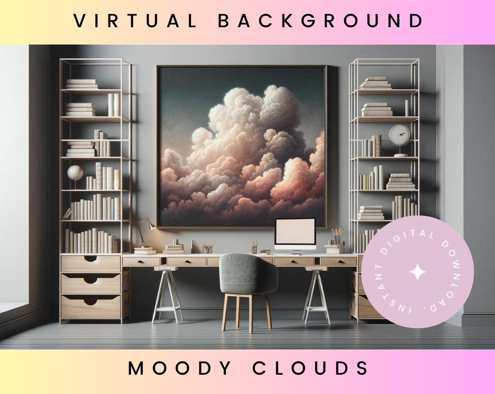 Pink Moody Clouds Zoom Backgrounds