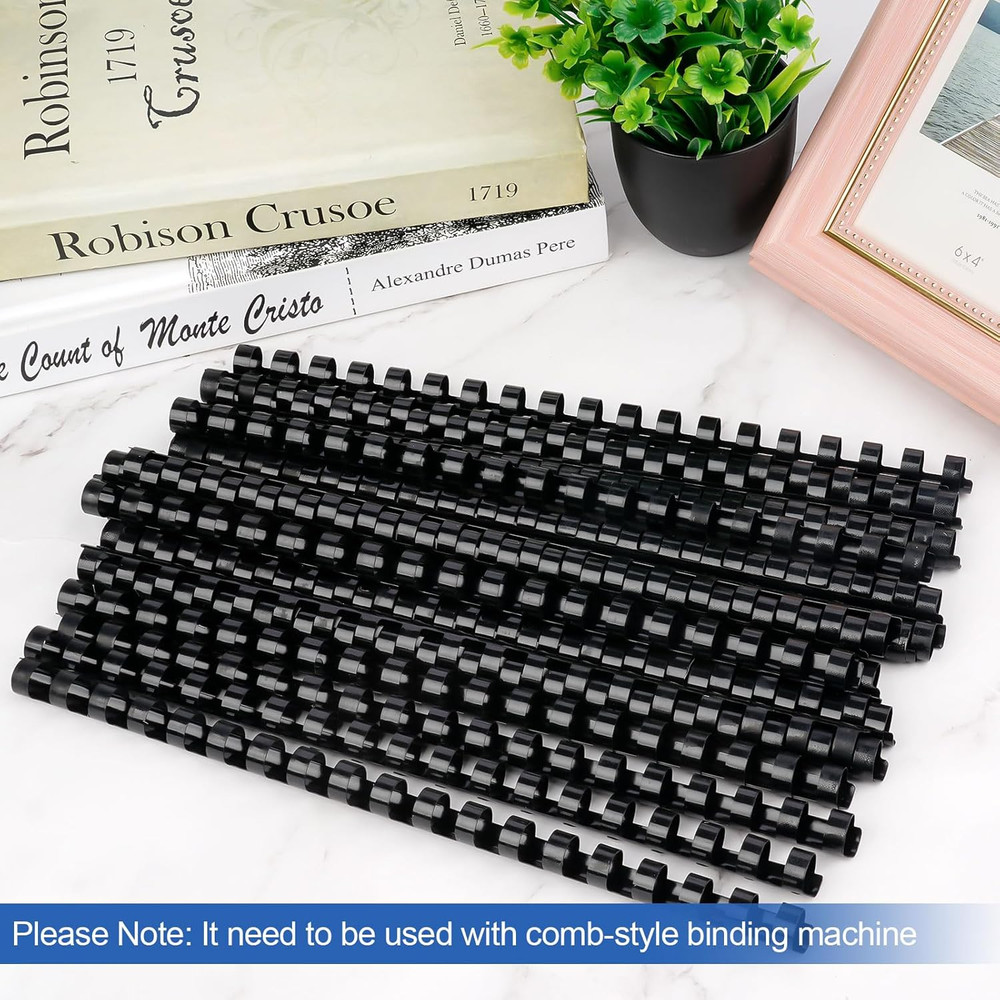 80 Pack Plastic Binding Combs, Comb Binding Spines 1/2 Inch, 80 Sheets, 19 Ring,