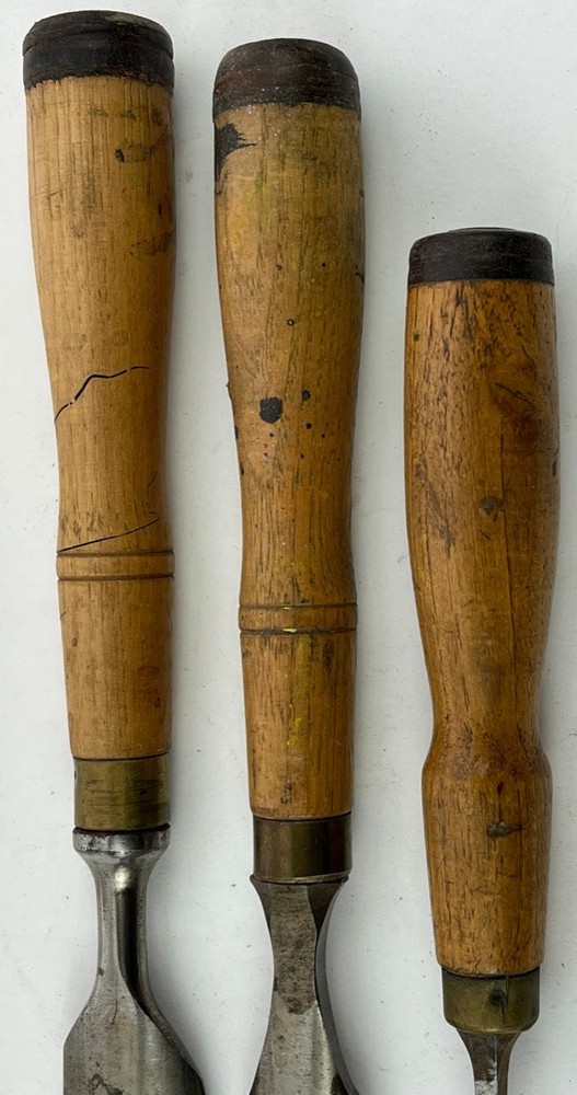3 James Swan Socket Firmer Gouges with Handles 1 ", 7/8" & 1/4" Ready To Use
