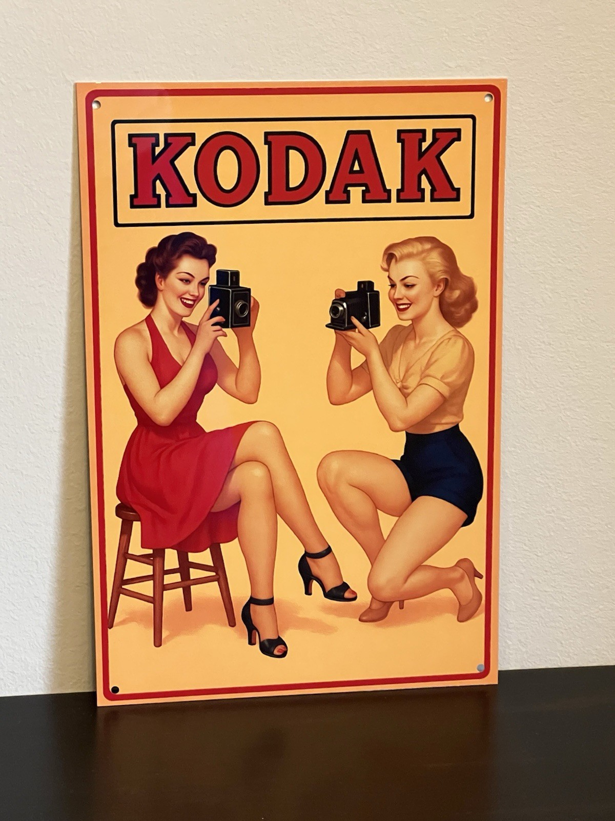 Kodak Camera Pinup Girls Vintage Style Metal Poster Sign Advertising