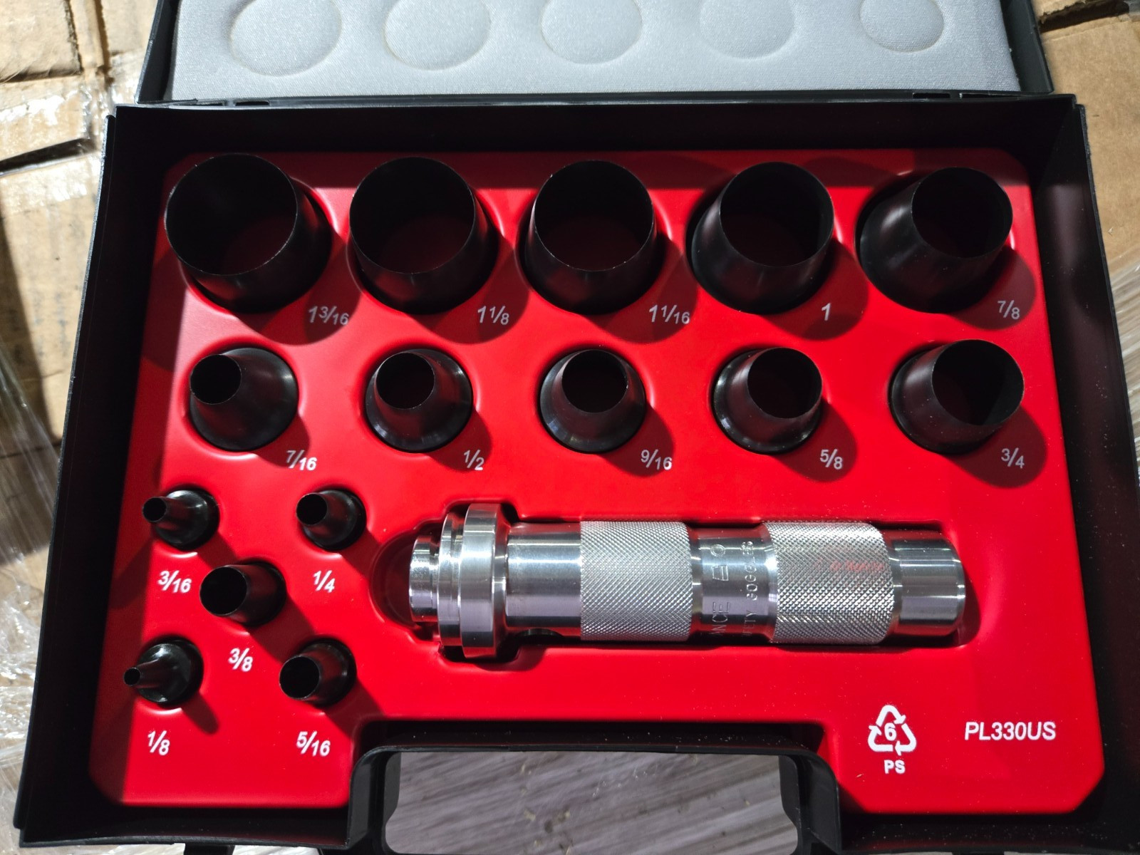 Mayhew Tools 66000 Hollow Punch, 16-Piece Set, Black SAE