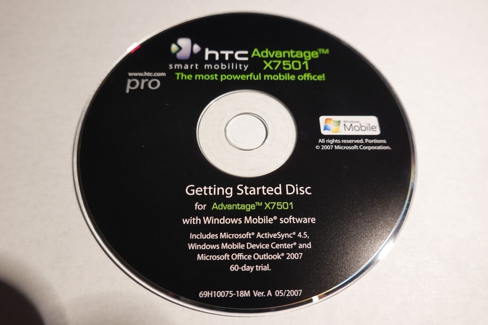 HTC Advantage X7501 Getting Started Disk Version A 05/2007