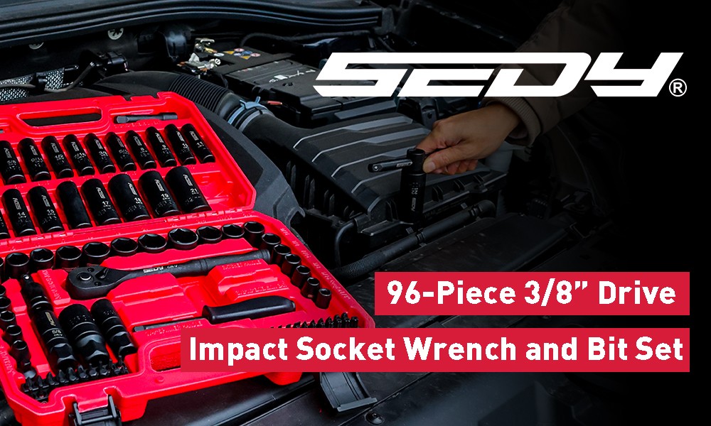 96PC 3/8" Drive Impact Socket Wrench and Bit Set Standard & Deep SAE & Metric