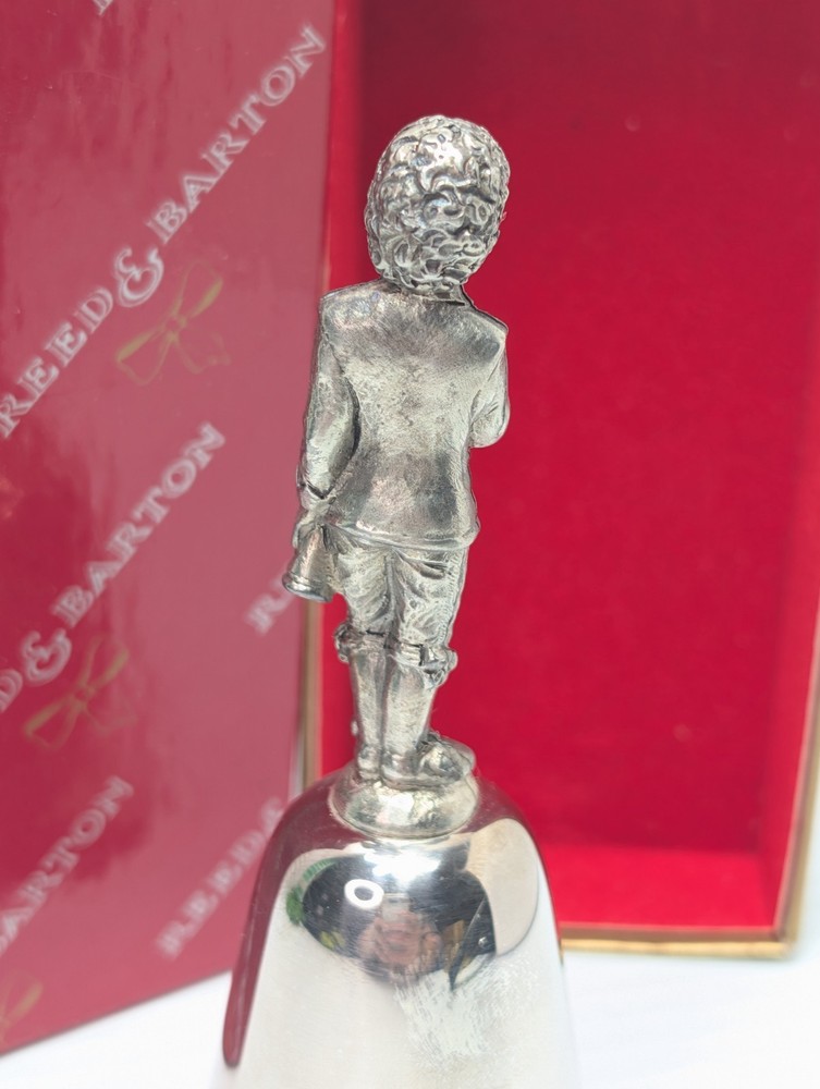 REED & BARTON SILVERPLATED YULETIDE BOY WITH BELL BOX B