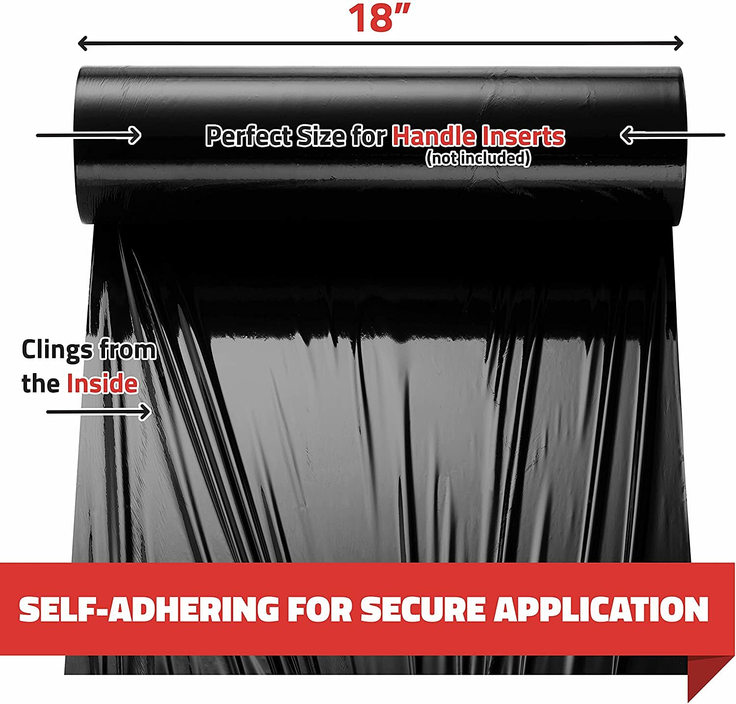 80 GAUGE - 4 Rolls Black Shrink Wrap Stretch Film 18" X 1000' Total 4000 FT