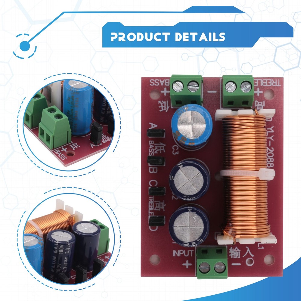400W Speaker Crossover 2 Way High-Low 4-16 Ohm Frequency Divider for8274