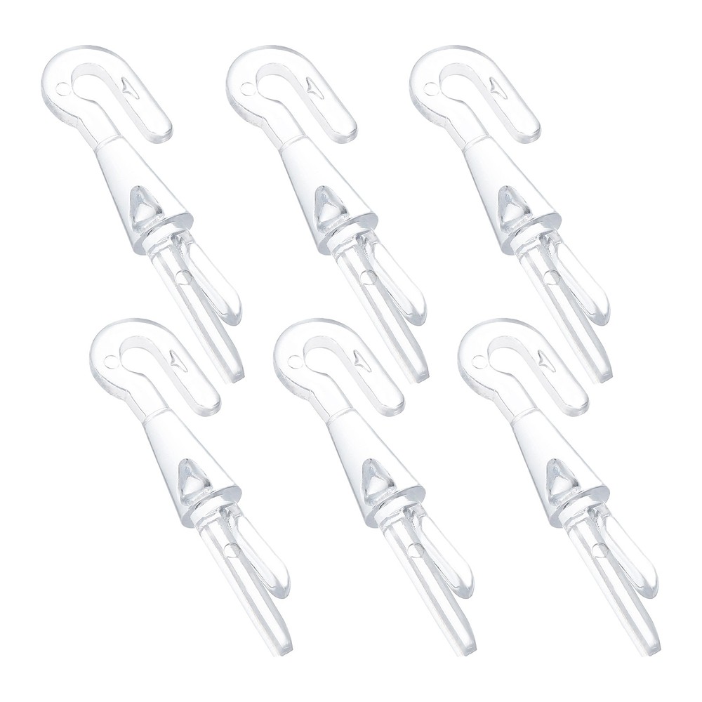 6Pcs 2" x 0.5" - Plastic Vertical Blinds Replacement Parts (Transparent)