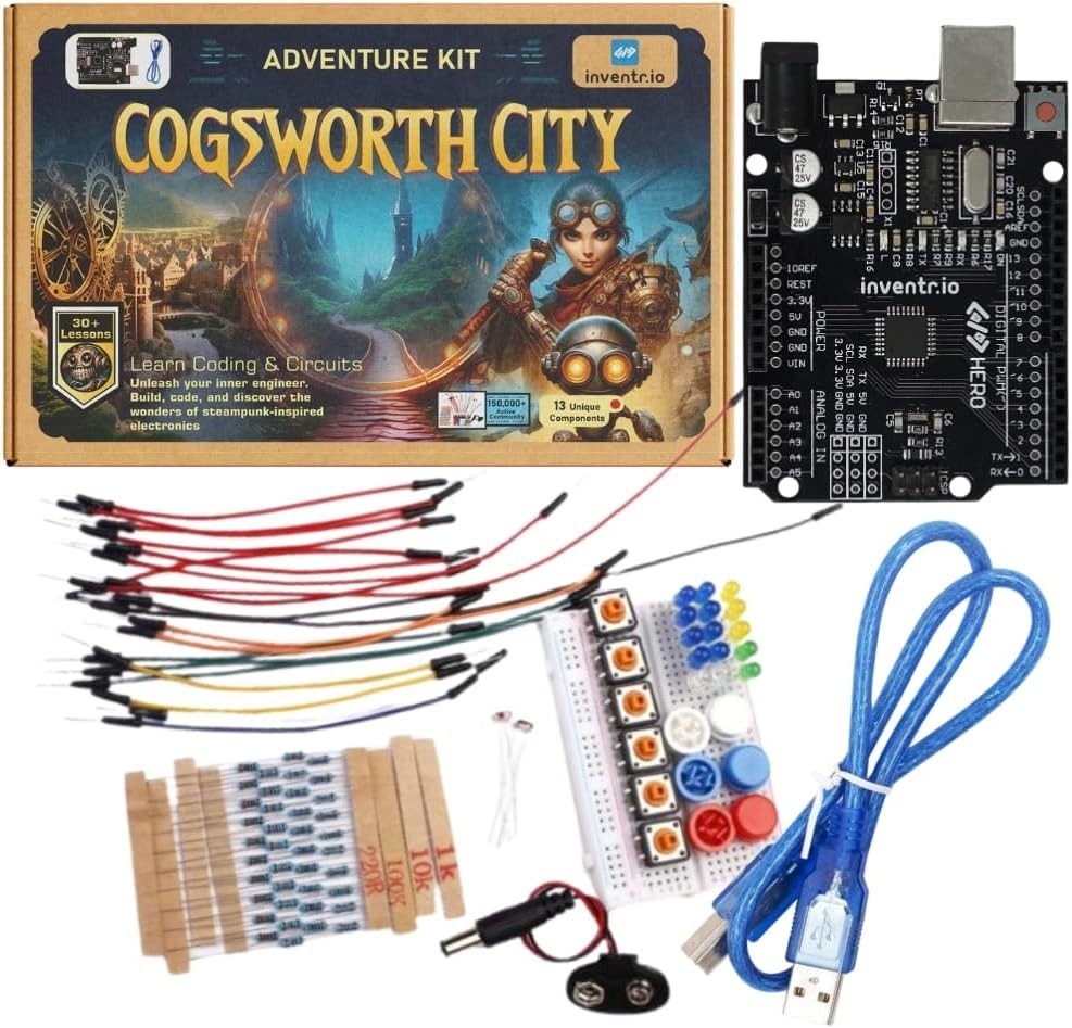 Cogsworth City Adventure Kit: Complete Beginner Electronics & Coding Experience