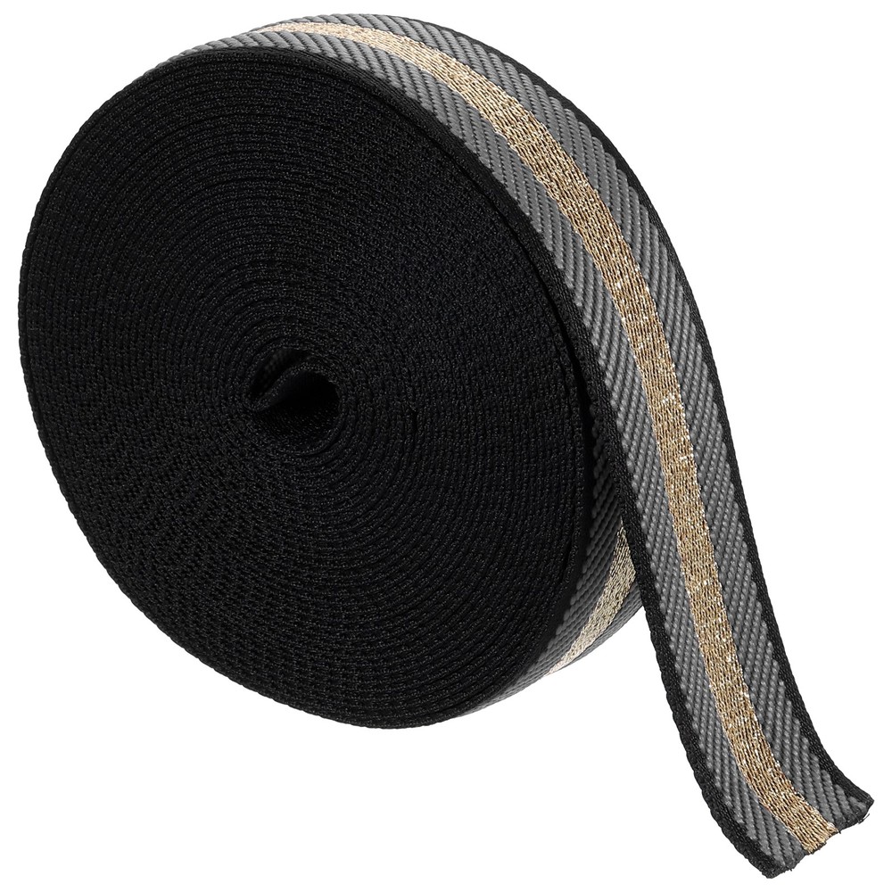 10Yards Nylon Webbing Strap, 38mm Striped Webbing Bag Strap, Gray