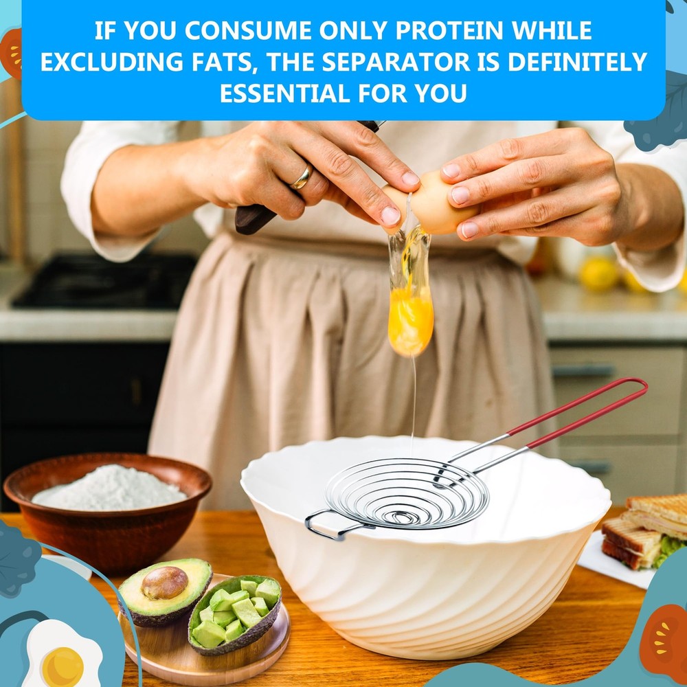 Egg Separator for Raw Eggs - Egg Yolk Separator Kitchen Gadget Yolk Stainless...