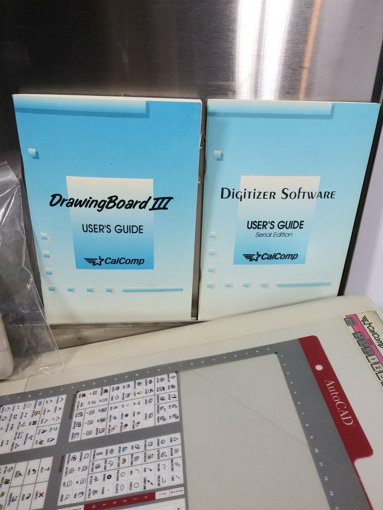 Calcomp Drawing Board II Graphics CAD Tablet Mouse and Stainless Case