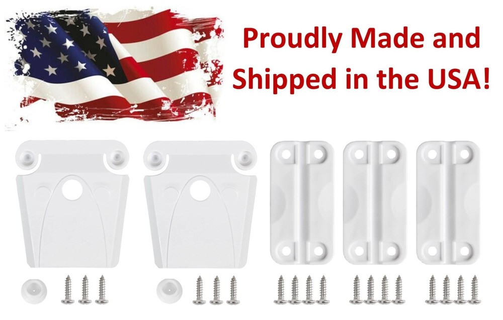 For Igloo Cooler Replacement (2) Latch, (3) Hinge, Screw Set White