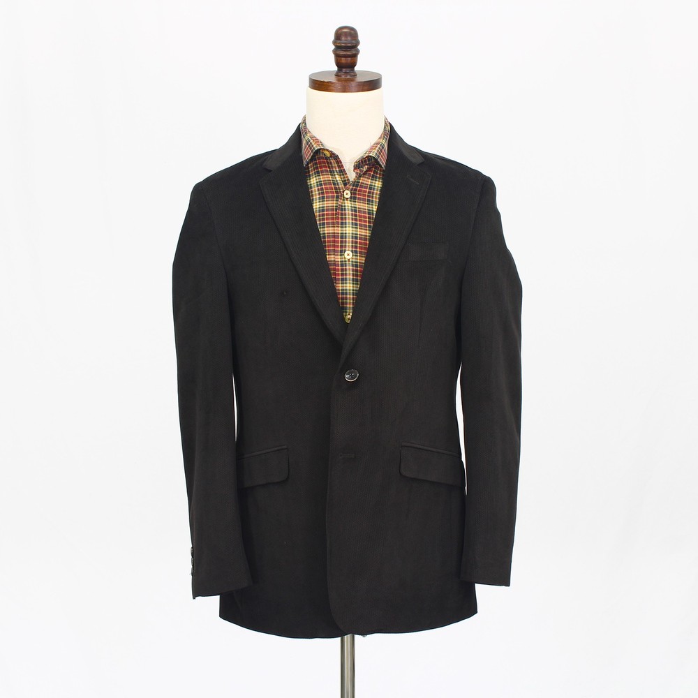 Pronto Uomo 40R Brown Sport Coat Blazer Jacket Solid 2-Button Polyester