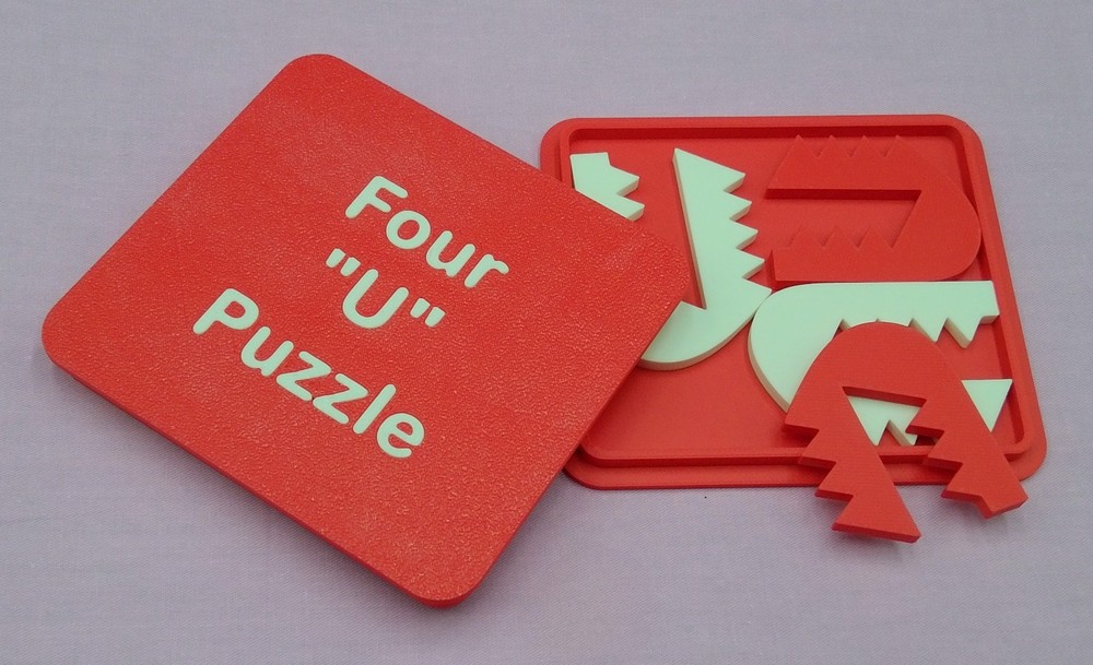 3-D Printed Four "U" Puzzle