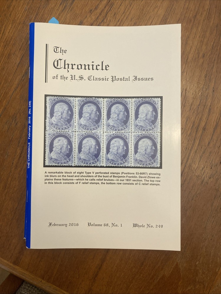 The Chronicle of US Classic Postal Issues 2016 Full year