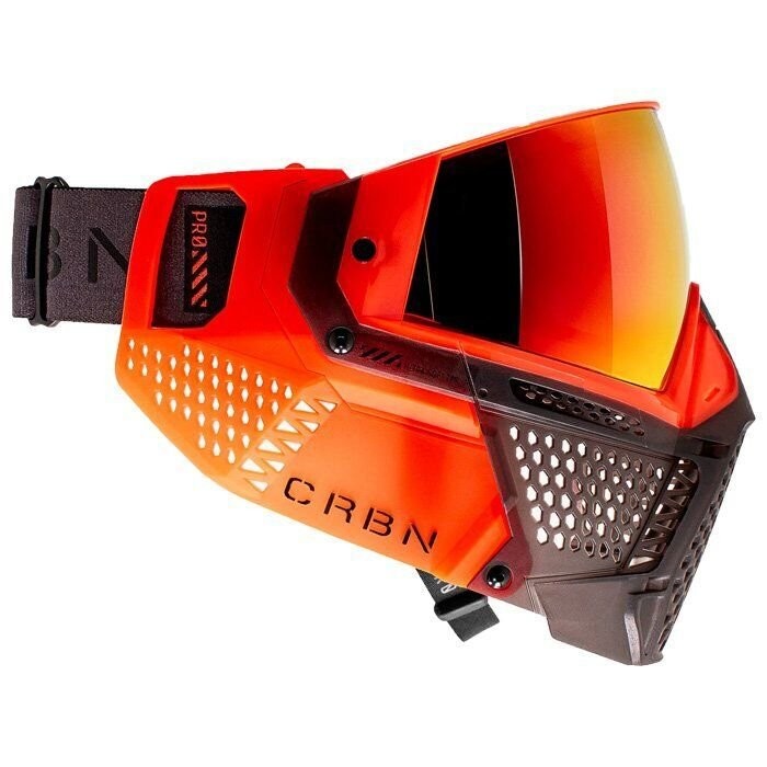 CRBN Zero Pro Paintball Mask with 2 C-SPEC Lenses - More Coverage - Blaze