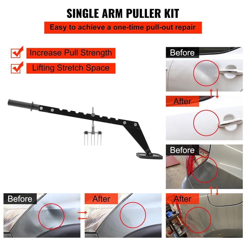 Car Dent Bar Puller Pull Lever Pulling Kit Removal Hammer Repair Auto Body Tool