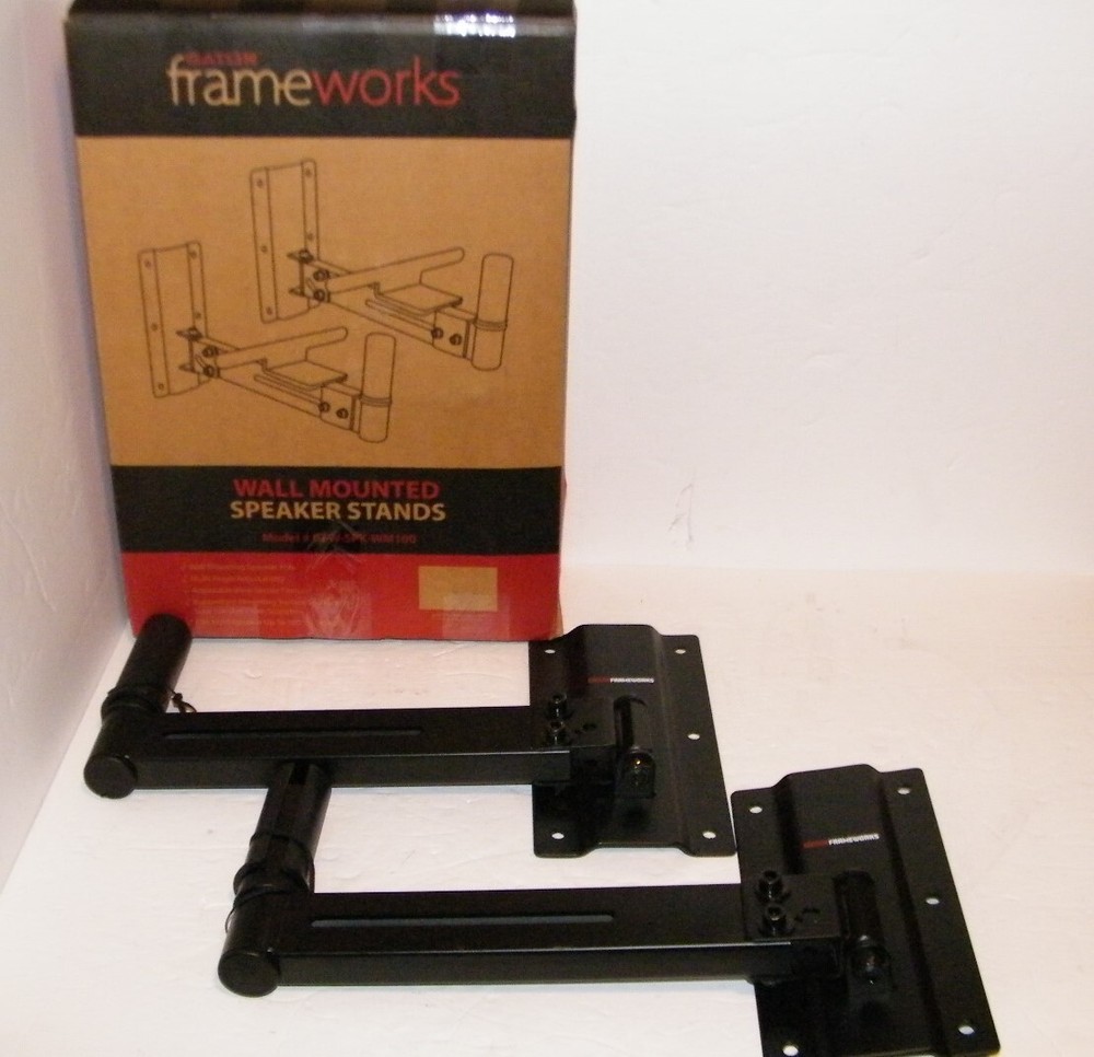 Gator Frameworks Wall Mount Speaker Stands (Pair) - NEW - Missing Hardware