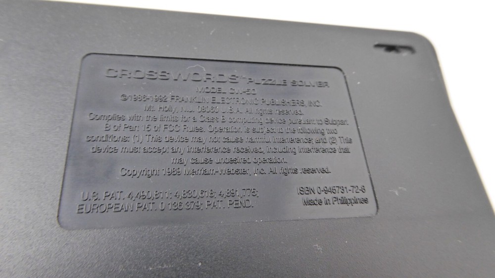 Franklin Crosswords Puzzle Solver Model CW-50 Tested/Works