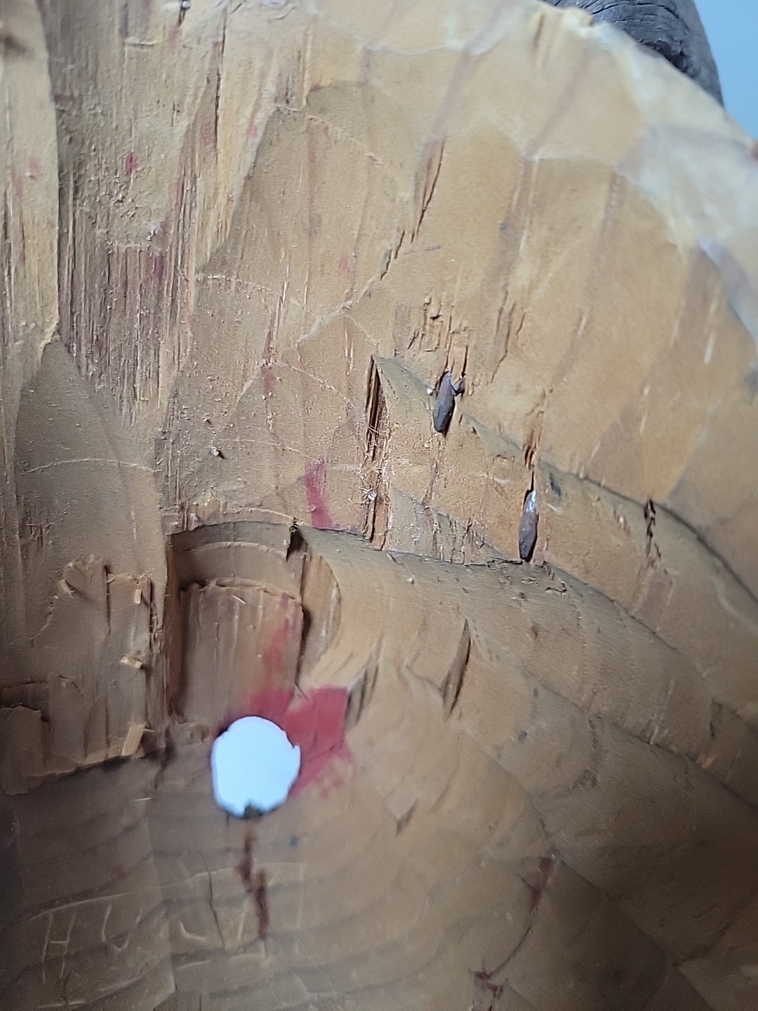 Vintage hand carved & painted wood devil mask Mexico?