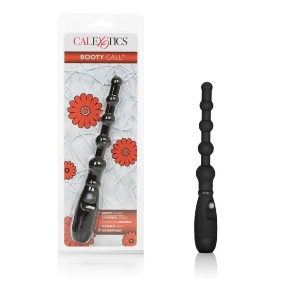 Calexotics Booty Call Booty Flexer Black Vibrating Anal Bead Probe
